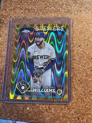 2024 Topps Chrome Baseball Gold Wave # 103 Devin Williams 07/50
