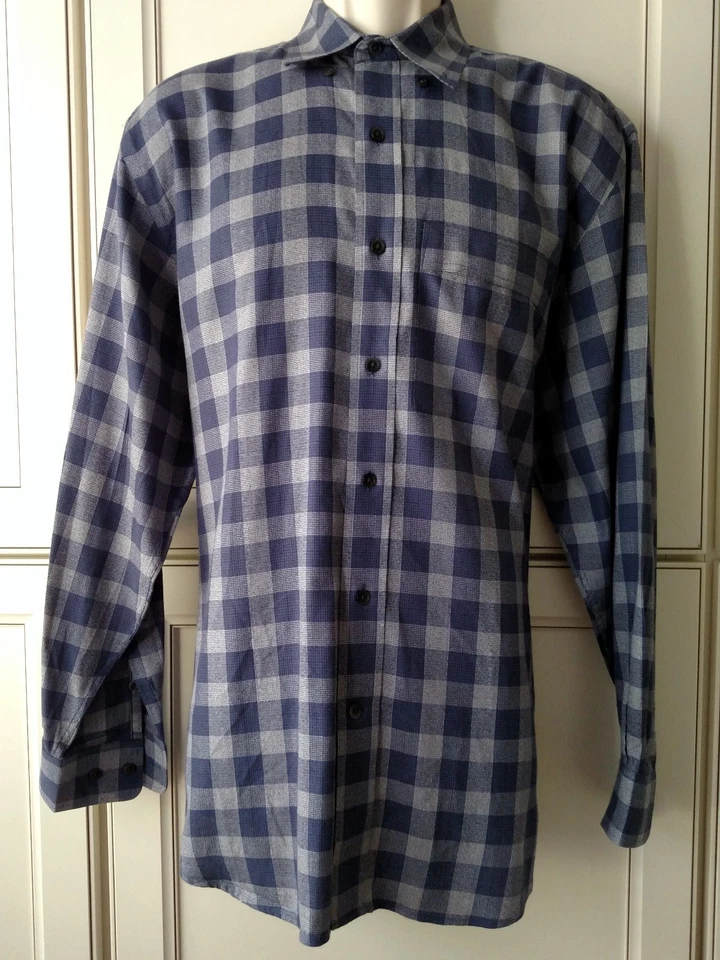 Cutter & Buck Mens Shirt Medium Blue Gray Check Freshly Dry cleaned - Image 2 of 4