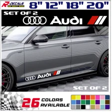 2x Audi Racing Sport S Line Decal Sticker PAIR Emblem Logo WHITE/RED...