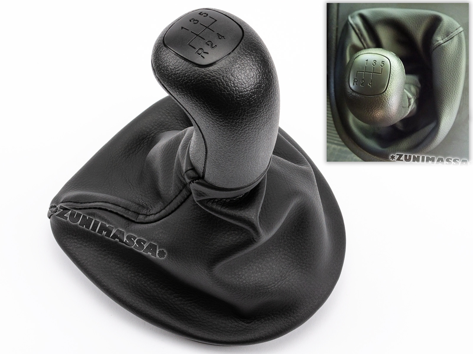 Pommeau De Vitesse En Cuir Noir 5 Vitesses Pour Mercedes Vito/Viano W638 | Réf. OE 0002670010