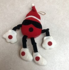 Vintage 7 Up Red Spot Plush Advertising Ornament Sunglasses 90s Soda 6 1/2