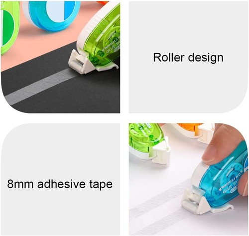 6Pcs Glue Roller Double Sided Tape for DIY Craft Card Photo Album Journal 8m*8mm - Picture 5 of 17
