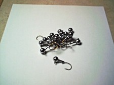 100 Unpainted Round Head Jigs 1/4 oz. With Barb # 1 Bronze Hook Walleye