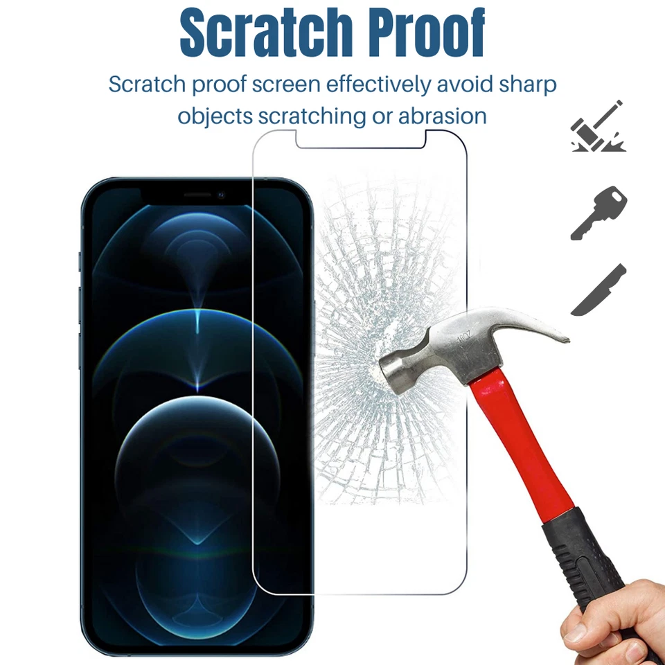 Venta al por mayor Protector de pantalla de vidrio templado transparente para iPhone 14 13 12 11 XR 8 7 6 Foto 3 de 4