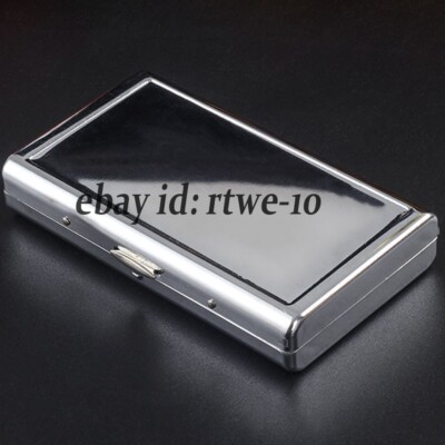 rolled cigarette case Set of 2 Compact Metal-Plated King Size Cigarette Case With Elastic Bands  (Gold Oval)