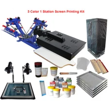 Silk Screen Printing Kit 3 Color 1 Station Printing Press Screen Printer DIY