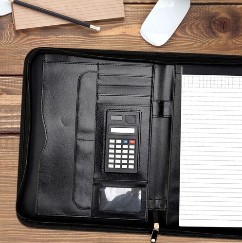 Deluxe A4 Zipped Conference Folder, Executive Portfolio, with Calculator & Pad - Picture 20 of 44