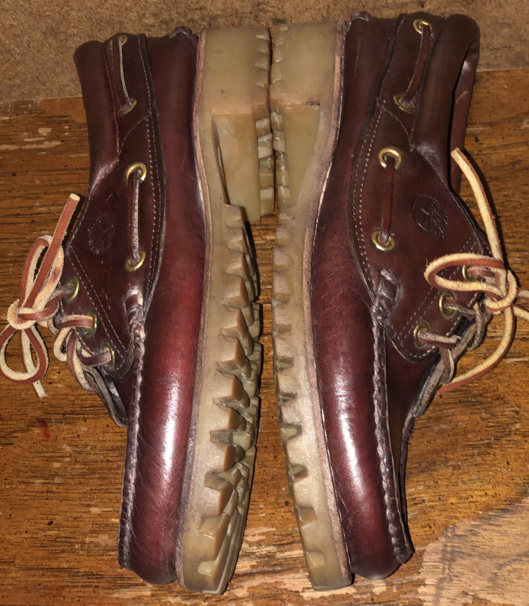 Timberland 3 Eye Classic Lug Oxblood Burgundy Boat Shoes