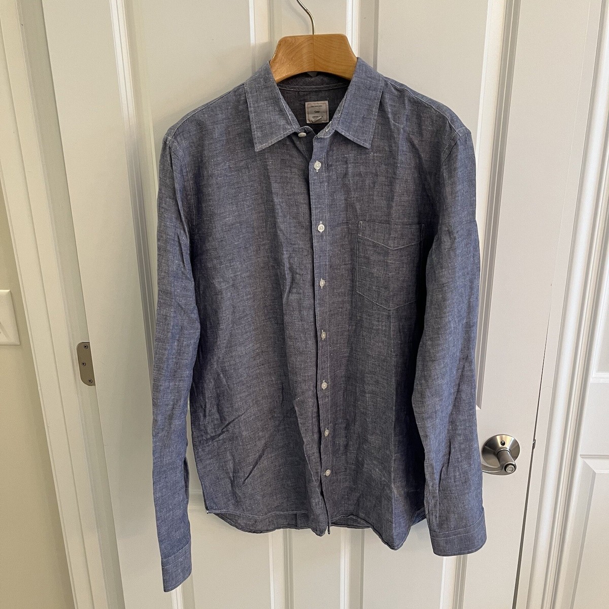 GAP Men Extra Large XL Linen Cotton Blend Shirt Long Sleeve