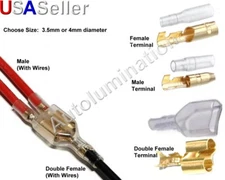 Motorcycle RC Model Car Battery Bullet Connector Crimp Terminal Contact 3.5 4mm