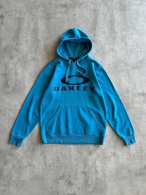 Vintage 2000s Y2K Oakley Embroidered Logo Hoodie Sweatshirt Blue