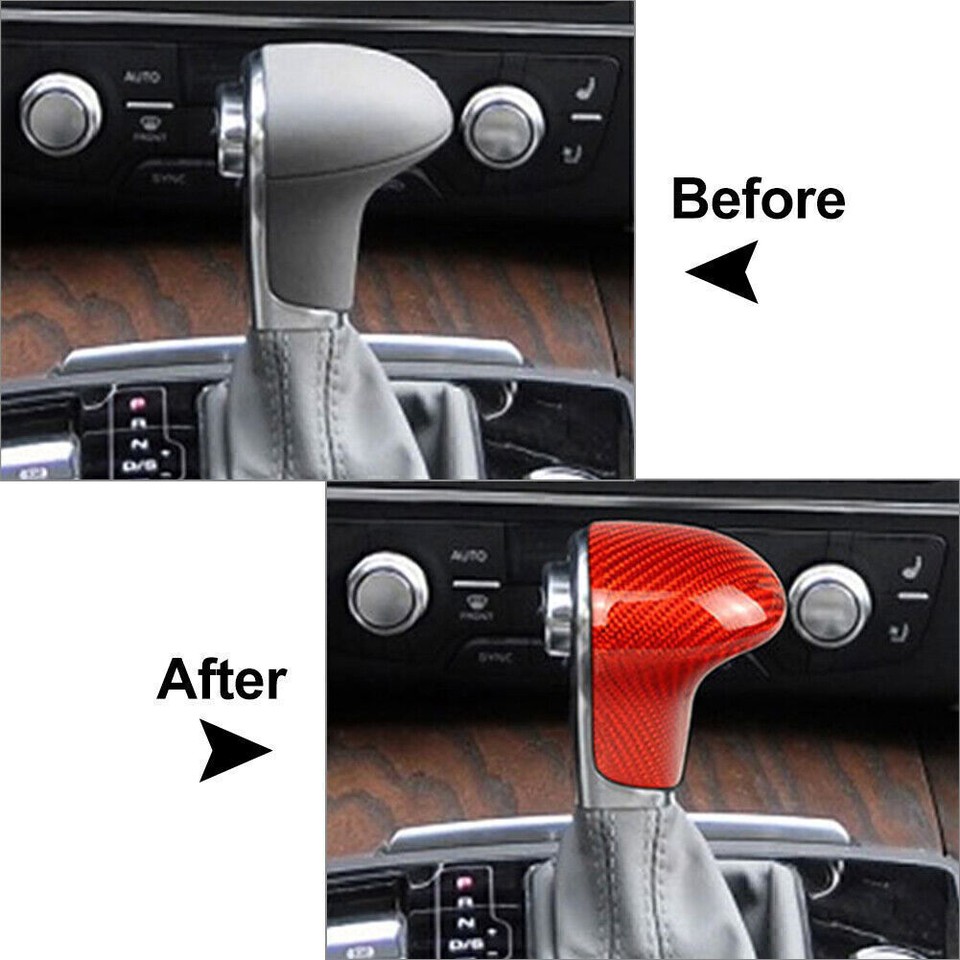 Carbon Fiber Shift Knob Cover Shell For Audi A4 A5 Q5 Q7 A6 A7 S6 S7