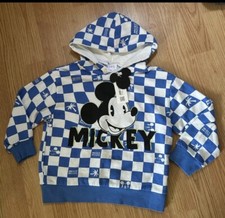 Zara Kids Disney Mickey Mouse Hoodie Sweater Pullover Blue 18-24 Months O3717C