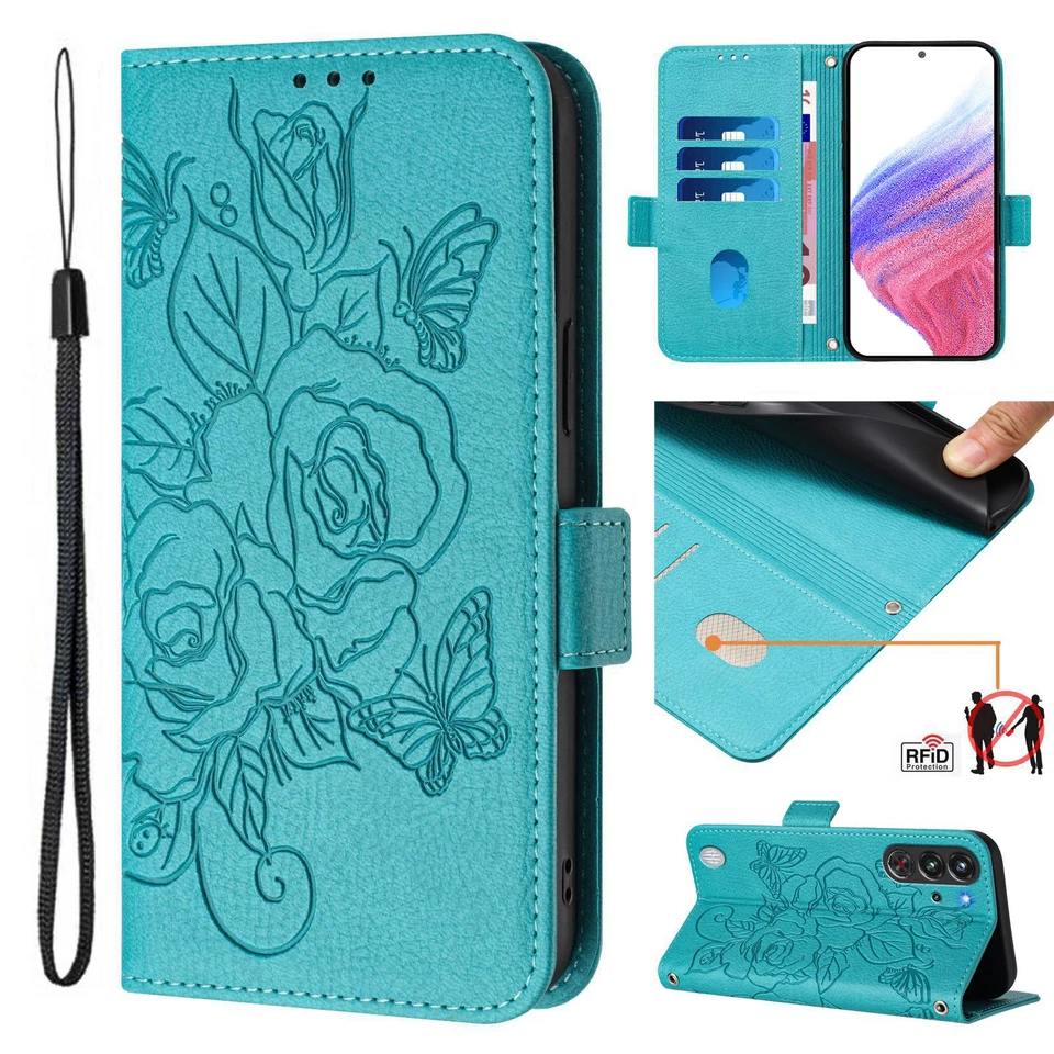 For ZTE nubia Red Magic 10 Pro+, Fashion Flowers Leather Wallet Stand Case Cover - Image 4 of 4