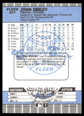 1989 Fleer #221 John Smiley Glossy | eBay