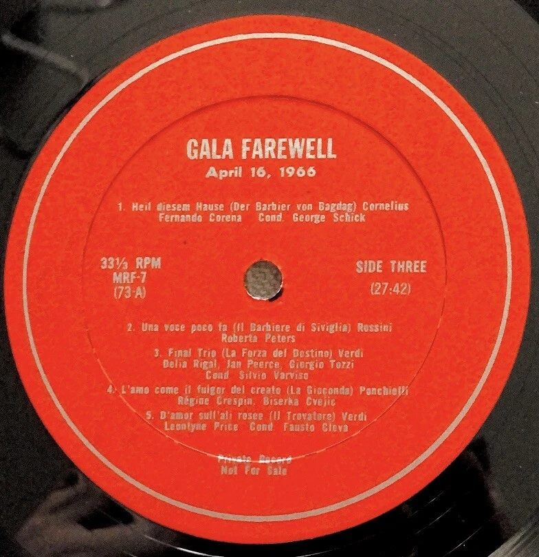 GALA FAREWELL WAGNER DONIZETTI VERDI CHARPENTIER BIZET PUCCINI ROSSINI MOZART LP - Image 4 of 4