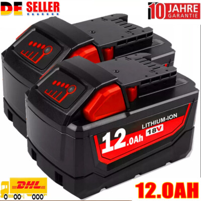 1-2pack Akku Für Milwaukee Für M18 M18B5 18V XC 12.0Ah 6.0 Ah Li-Ion 48-11-1860