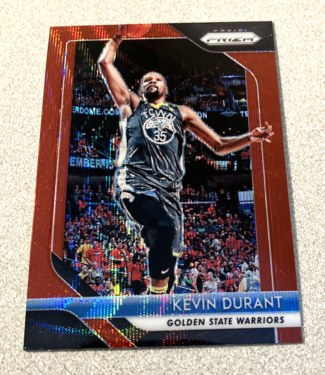 2018-19 Panini Prizm Ruby Red Wave Prizm #252 Kevin Durant Warriors