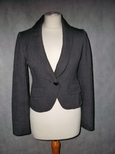 Jill Stuart Neat Little Grey Fitted Jacket Size S Uk 8 10
