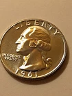 1961 Proof  Silver Washington Quarter #627