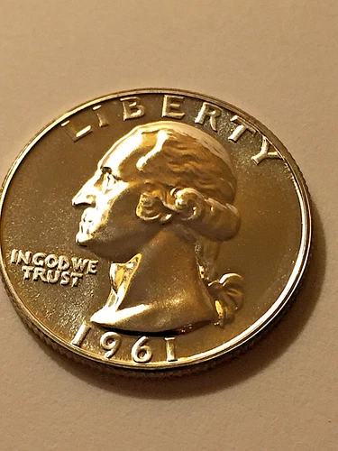 1961 Proof  Silver Washington Quarter #627