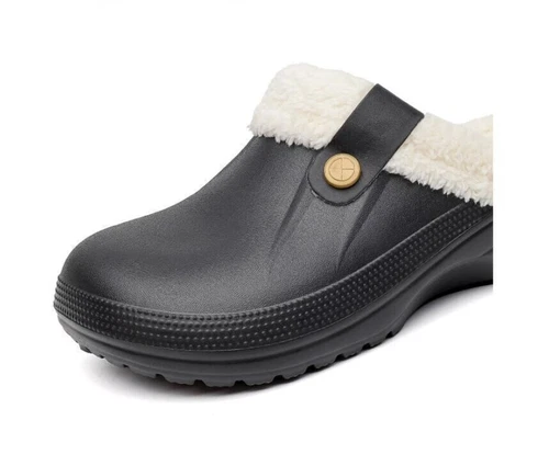 Ciabatte uomo donna classiche foderate calde pelliccia sintetica slip on coppia zoccoli taglia - Foto 5 di 25