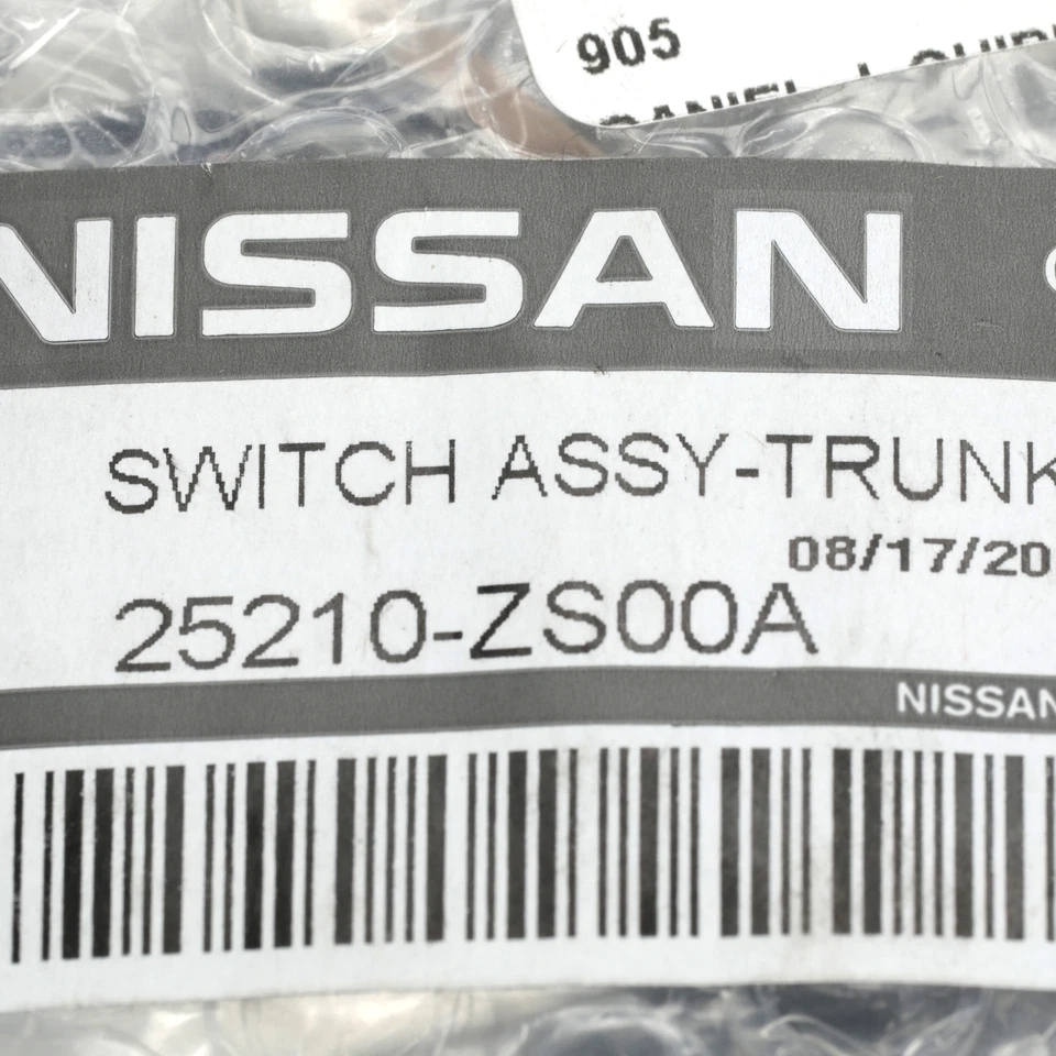 Abridor de interruptor de escotilla trasero cromado Nissan Pathfinder 2008-2012 OEM NUEVO 25210-ZS00A Foto 3 de 3