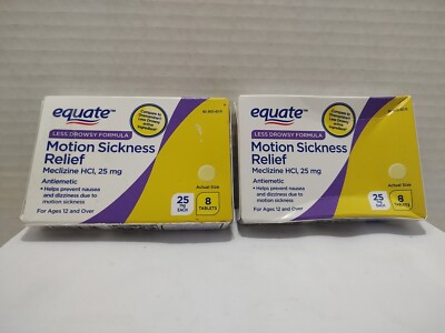  (2x) Equate Motion Sickness Relief 8ct each Exp 2026