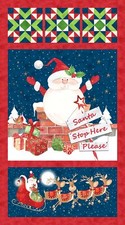 Santa Claus Fabric Panel, 24", Santa Stop Here, DP23485-49, TheFabricEdge
