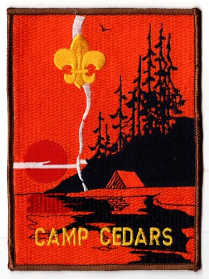 Camp Cedars Mid-America Cedar Bluffs, NE Orange Patch Boy Scouts BSA 4.5x6''