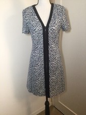 Tory Burch Peninsula Blue Geometric Pattern Shift Dress, Size S, NWT