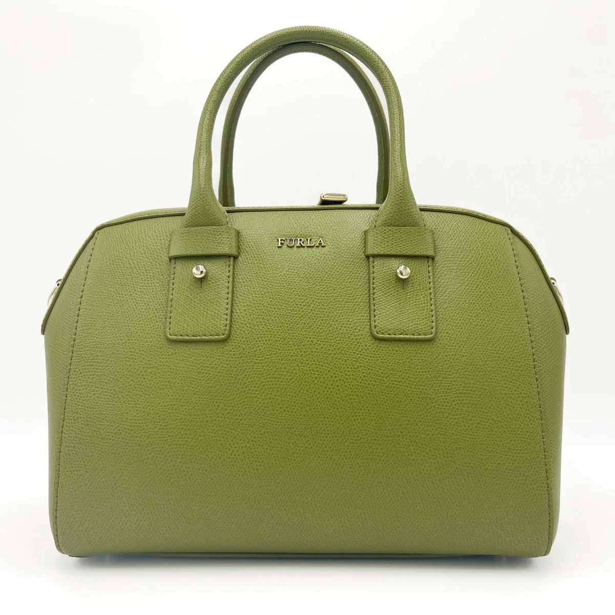 Furla Green Leather Mini Bowling Crossbody Bag eBay