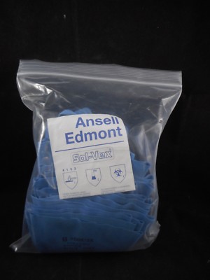 ANSELL EDMONT Sol-Vex Blue Nitrile Gloves Flocked Liner 37-500 +8 Series 8/Pair