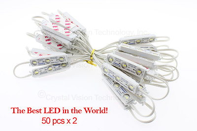 [100pcs] Crystal Vision Samsung White 5630 LED Module Lens 1.20W IP68 Korean LED