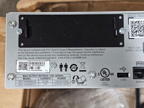 APC SMT1500RM2UC Smart-UPS, Line Interactive, 1500VA, Rackmount 2U AVR, 120V - Picture 11 of 15