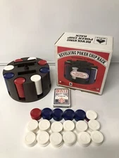 Hoyle Revolving Poker Chip Rack with Chips And Playing Cards