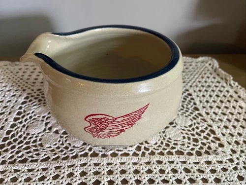 Vintage Red Wing With Spout large Bowl and Loop for Hanging