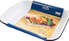 Image of Falcon Enamel Bakepan - Traditional White  28cm x 23cm x 4.5D 
