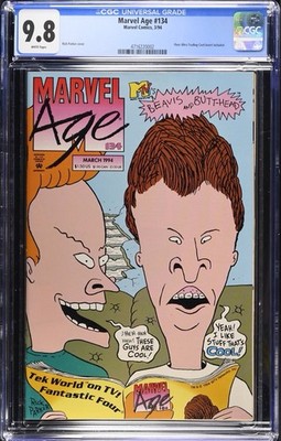 MARVEL AGE #134 (1994) CGC 9.8 NM/M 1st Beavis & Butthead Cover Same day B&B #1