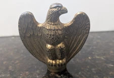 Vintage Antique Cast Brass Flagpole Eagle Topper Lamp Finial 4” x 4”