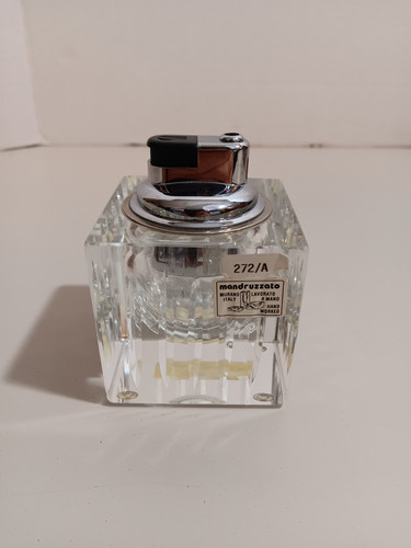 ACCENDINO CUBETTO DI GHIACCIO trasparente in VETRO DI MURANO ATTRIBUITO Mandruzzato ITALIA 2,75x3,5 - Foto 1 di 8