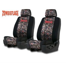 Neoprene Zombie Camo Seat Covers For Standard Bucket Seats With Headrests