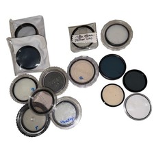 Vintage Camera Lens Filter Lot Tiffen Vivitar Vantage 49mm 52mm UV Skylight 14pc