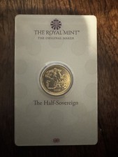 2026 Half 1/2 Solid Gold Sovereign Coin in Sealed Royal Mint pack 22ct tracked