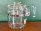 Vintage 7759 B Pyrex 9 Cup Glass Percolator Coffee Pot Flame Ware Complete Set