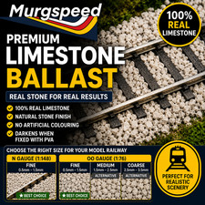 Model Railway Ballast LIMESTONE, 1kg, 2kg, N ,OO gauge, 0.5mm, 1mm, 2mm, 3mm