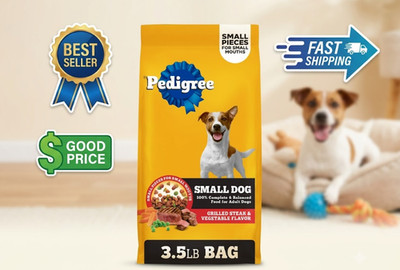 Adult Small Dog Dry Food Grilled Steak & Vegetable Flavor 3.5 lb Bag