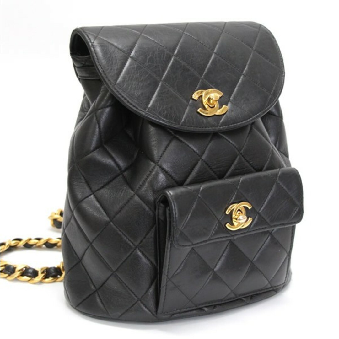 Auth CHANEL Matelass backpack double Coco lambski… - image 2