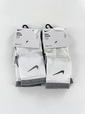 2 Packs Men Size 10-11.5 Nike Spark White Reflective Ankle Running Socks CU7199