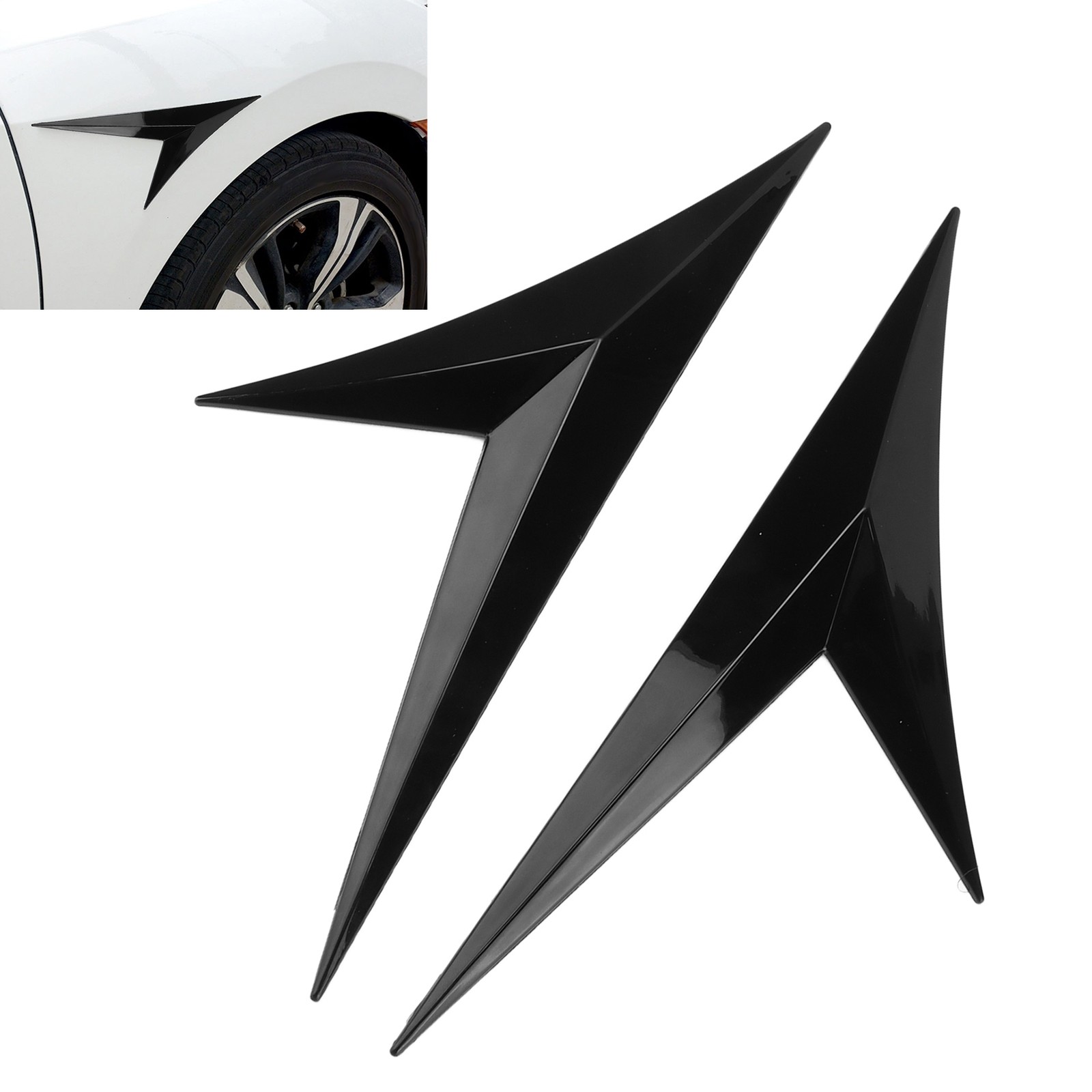 Pair Side Air Vent Sticker Gloss Black Improve Airflow For Cars Premium